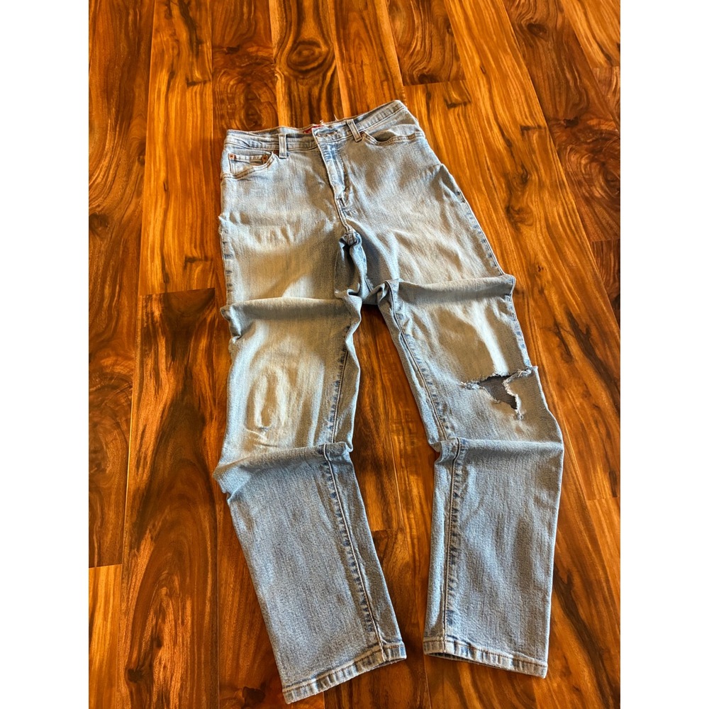 Levis 512 Classic Slim Stretch Jeans Light Wash Distressed Tapered Leg 6M 27x31